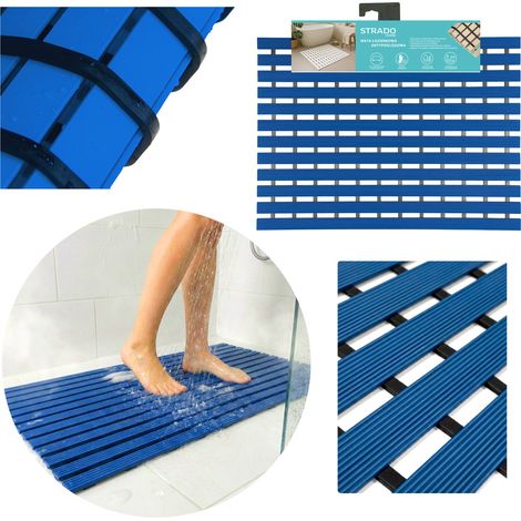 Rutschfeste Badematte für Bad und Dusche, 43 x 61 cm (Blau)