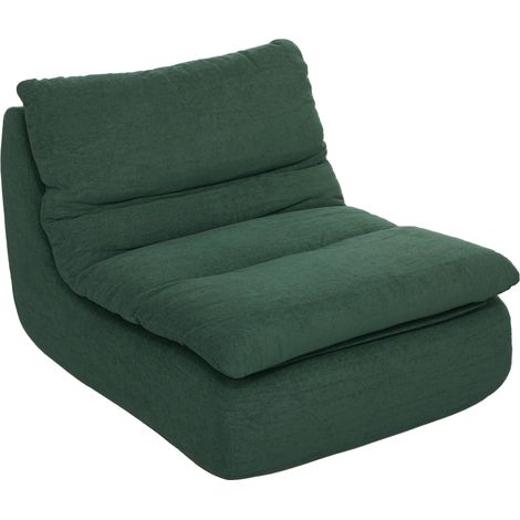 Fauteuil moderne rembourré avec rembourrage, 82 x 103 x 75 cm, vert, chaise longue, fauteuil relax en velours et mousse
