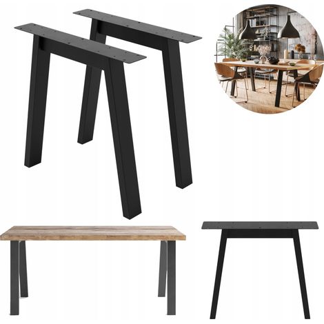 Gambe per tavolo da scrivania industriale Loft, 2 pezzi, nere, 72 cm (1/5)