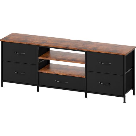 Levede TV Stand Cabinet Entertainment Unit 140cm with 5 Storage Drawers Shelves