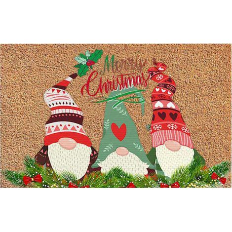 Tapis De Porte De Noël - 40 X 60 Cm - En Polyester - Anti-Dérapant - Pour Entrée Extérieure Intérieure Cuisine Salle De Bain Chambre - 1 Pièce