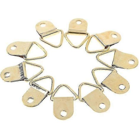Lot de 10 crochets en D en laiton doré, forme triangulaire, pour cadres photo muraux (1/5)