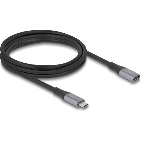 Cavo di prolunga usb c delock maschio femmina 40 gbps 240 w pd 2 m - grigio