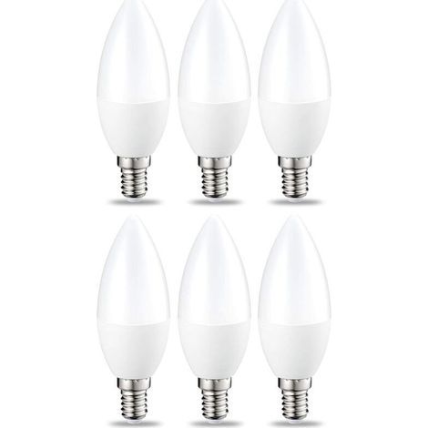 BUNTHAUS Amazon Basics 6er-Pack kleine flammenförmige LED-Lampen, E14-Schraubsockel, 4,9 W (entspricht 40 W), warmweiß, nicht dimmbar