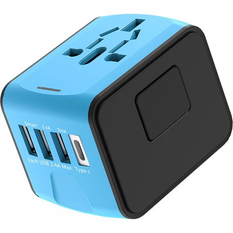 Chargeur de voyage, station de charge universelle multifonctionnelle avec 3 ports USB + 1 port Type-C. (1/5)