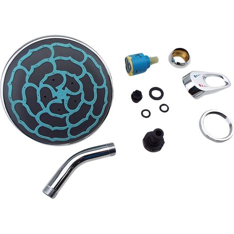 EDG – Kit pièces détachées douche solaire Aqualux 40L – Pommeau en aluminium – Robinet mitigeur avec joint – Raccord rapide inclus