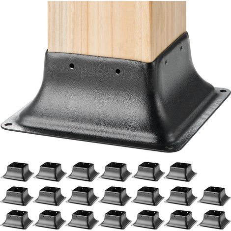 VEVOR Confezione da 20 Supporti per Pali in Legno 4''x4'' 102x102 mm, Base per Pali Interni 91,4x91,4 mm in Acciaio a Carbonio per Ancoraggio Pali in Legno Ringhiere, Corrimano di Terrazze, Portici (1/5)