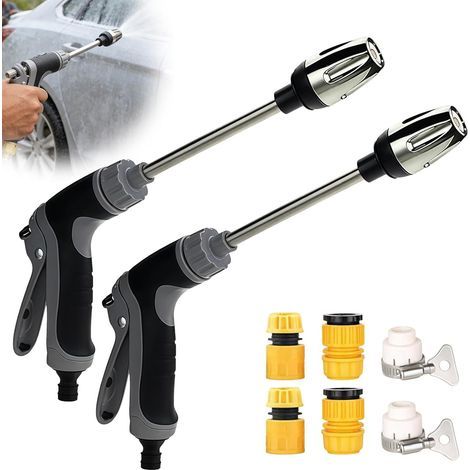 2-Piece High-Pressure Washer Set, Stainless Steel, 360° Rotation, 3 Modes, for Garden and Patio (1/5)