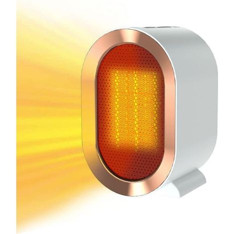Radiateur soufflant céramique PTC 1200W, chauffage électrique mobile économique. Thermostat sécurité, poignée. Usage domestique. (1/5)