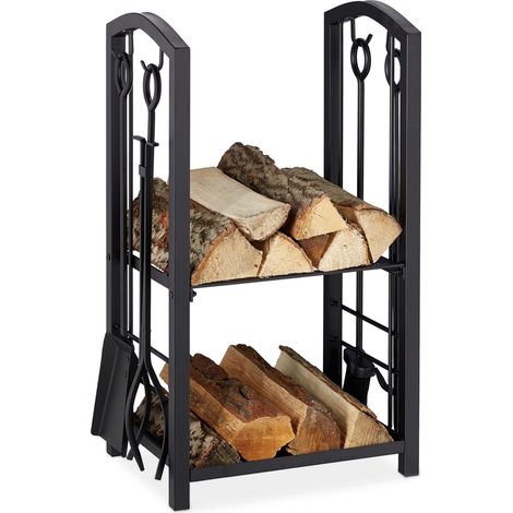 Soporte de madera con accesorios