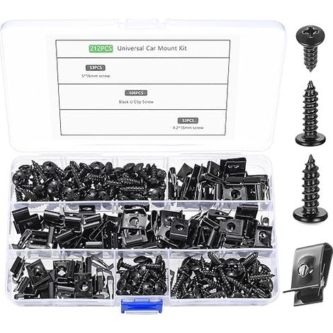 Vis et écrous U Clips de Fixation Voiture Carrosserie Autotaraudeurs Boulons Agrafes en Métal pour Garde-boue pare-chocs cache moteur (1/5)