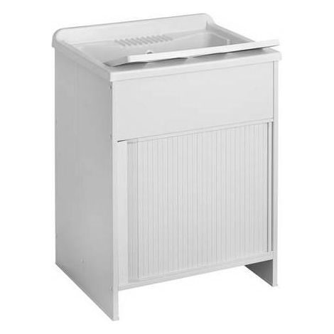 LAVABO D'EXTÉRIEUR AVEC MEUBLE EN PLASTIQUE ET OUVERTURE À VOLET Dimensions : L 45 cm x P 50 cm