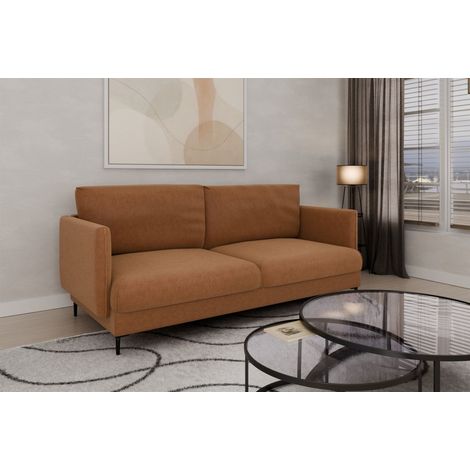 Sofa Designersofa HELMER 3-Sitzer Stoff Vibe Terracotta (1/2)
