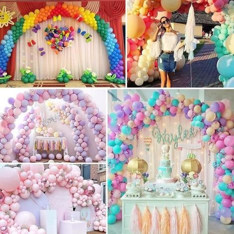 Arche Ballon - Kit Support Réglable en Fibre de Résine et PVC - Pour Anniversaire Mariage Fête Noël - Lot Complet avec Bases Sac à Eau Piquets Cordes et Gonfleur - 1 Pièce (1/4)