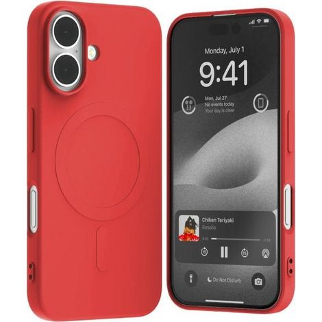 Funda Mercury MagSafe de silicona semipermanente para iPhone 166.1 roja