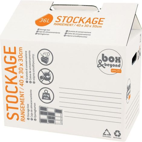 Caisse À Monter Utility Carton Renforcé , L.40 X P.30 X H.30 Cm