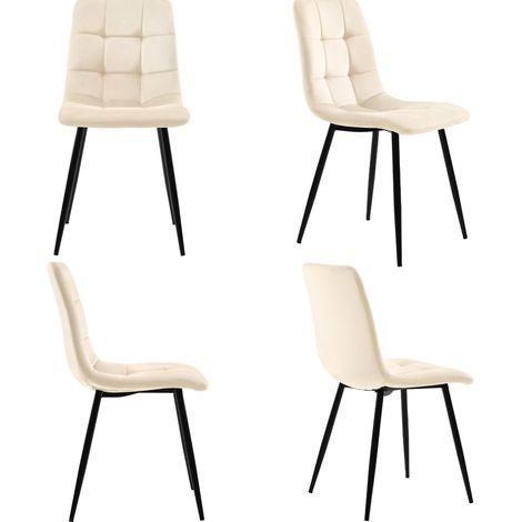 Set da pranzo 5 pezzi con tavolo 140x80 cm e 4 sedie, piano MDF bianco effetto marmo (1/5)