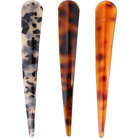 Set mit 3 Acryl-Haarspangen in Entenschnabelform, Haarspangen, Scheitelspangen für Frauen und Mädchen – 14 x 2 cm (1/3)