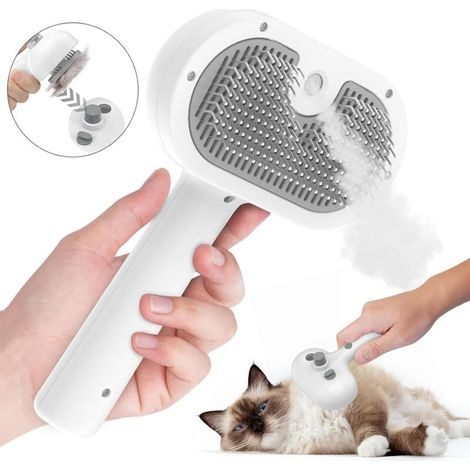 Brosse Chien Chat à Vapeur, 3 En 1 Peigne De Massage En Spray Pour Chats, Brosse à Chat Rechargeable, Avec Réservoir D'eau, Brosse Pour Chats à Poils Courts Et Longs, Idéal Pour Massage,Soin (1/5)