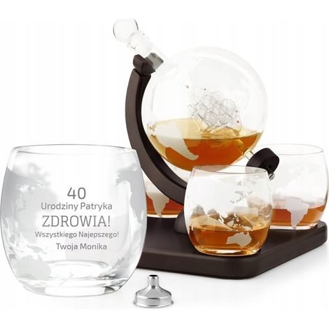 Set di caraffe e bicchieri da whisky con incisione, ideale come regalo di compleanno.