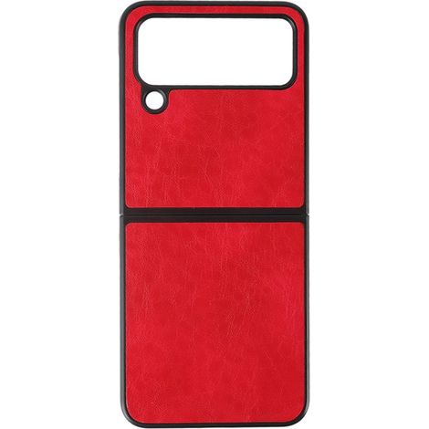 Faltbare Schutzhülle aus PU-Leder mit weichem Innenfutter für Samsung Galaxy Z Flip 4, Rot (1/5)