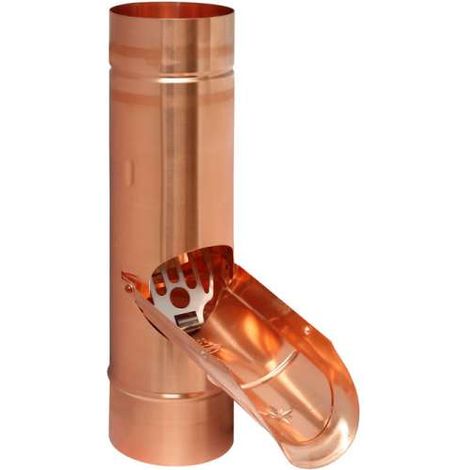 GRÖMO KUPFER Regenwasserklappe ø100mm CU mit Griffmulde und Edelstahlsieb, 61528