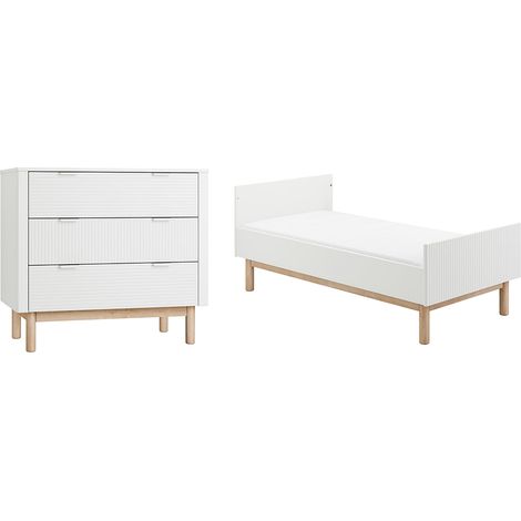 Lettino evolutivo 70x140 e Cassettiera a 3 cassetti Pinio Miloo Bianco (1/5)