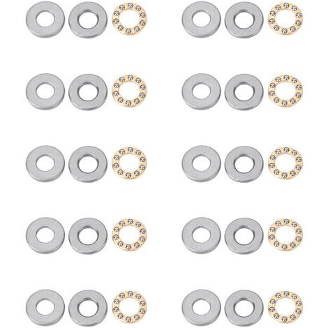 QORVA-Roulements à billes de poussée miniatures, roulements plats en acier de haute précision (F9-20M 9x20x7mm), 10 pièces