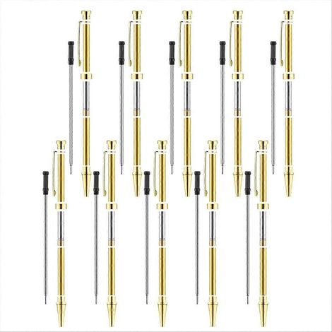 10-teiliges Drechselstift-Set, 7 mm feine Spitze mit Drehmechanismus und Nachfüllmine, Drechselzubehör, Gold (1/5)