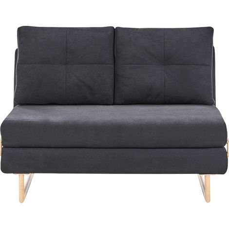 Schlafsofa 2-Sitzer JERSLEV Stoff Schwarz (1/5)