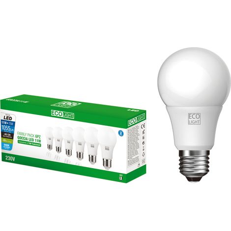 Kit 6 LED -Lampen Drop E27 Ecolight - 11W (1/2)