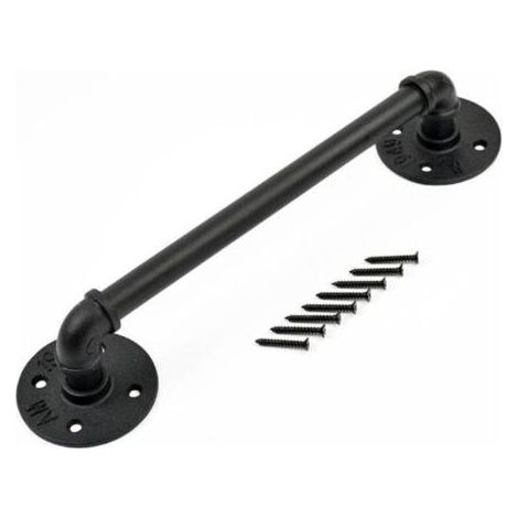 Main courante escalier en fer forgé 30cm – Tube de 3cm – Support mural 200kg – Installation facile pour intérieur et extérieur (1/4)