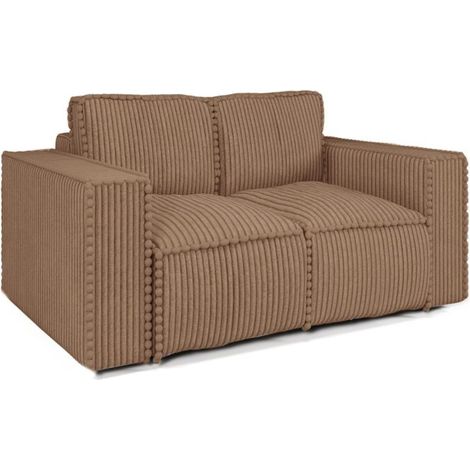 Sofa Designersofa 2-Sitzer VAJANA Stoff Tilia Rostbraun (1/3)