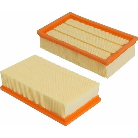 Set of 2 flat pleated filters compatible with Kärcher NT 25/1 Ap, NT 35/1 Ap, NT 35/1, NT 45/1, NT 55/1, NT 361, NT 561, NT 611 Tact, Te, M, Öko for 6.904-367.0/69043670 MUMU (1/4)