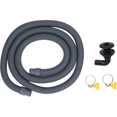 Kit d'installation de pompe de cale 750GPH résistant aux hautes pressions 0,75 pouces de diamètre. Tuyau de 6,56 pieds avec clapet anti-retour à raccord à 90 degrés, noir. (1/4)
