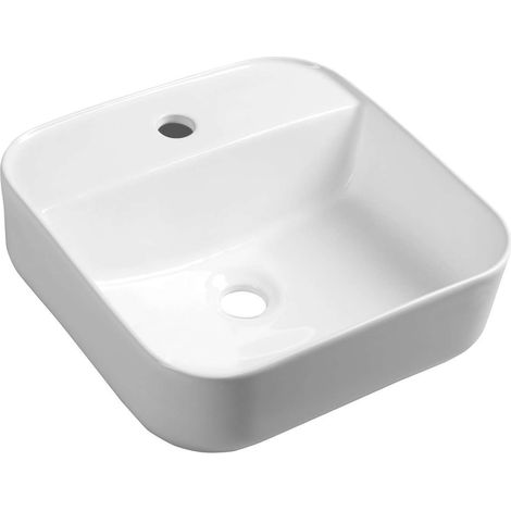 Sapho Lavabi - Lavabo Molvena 40x40 cm, senza troppopieno, bianco AR453
