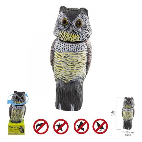 Repellente uccelli Saturnia buho testa rotante 40 cm