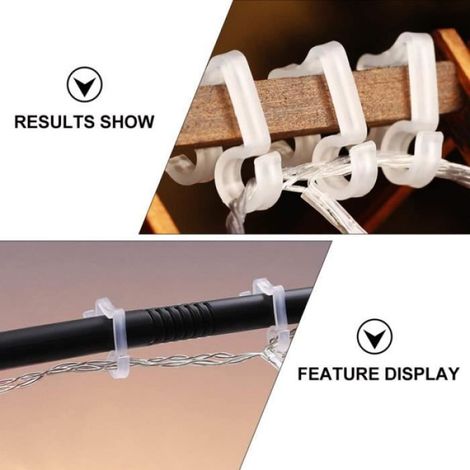50 Pièces Réutilisables Pratique Durable Lumière Crochets Gouttière Pour Fée guirlande lumineuse interieure luminaire d'interieur (1/4)