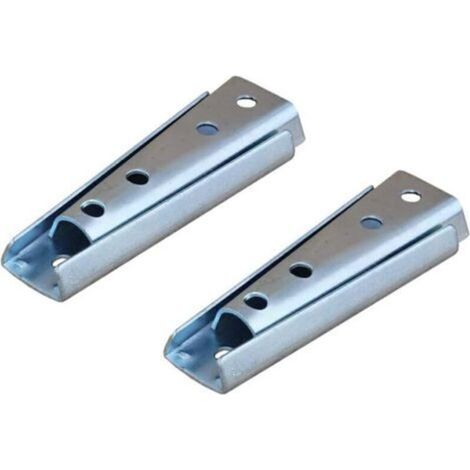Supports de Fixation Murale pour Panneau de Tête de Lit 12cm - Lot de 2 Paires, Connecteur de Meubles à Emboîtement en Métal pour Canapé Sectionnel et Lit (1/5)