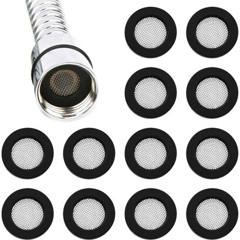 12 Pièces Joint en Acier Inoxydable Rondelle en Caoutchouc, 1/2 Pouce Filet Filtre en Joint Plomberie, Rondelle Caoutchouc Joint Torique Filtre, Crépine, Tuyau Douche, Bague d'Étanchéité (1/5)