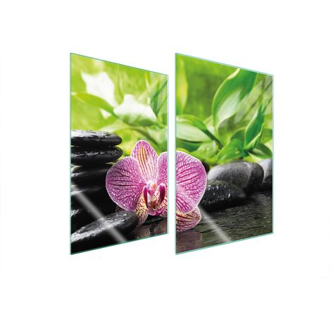 Assiette de protection en verre pour la cuisine 2x35x52 orchidée (1/5)