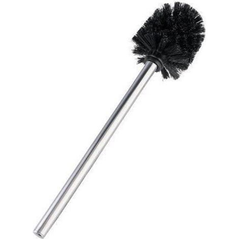 Brosse WC de rechange pour porte-brosse WC avec manche en acier inox mat, Polypropylène, Ø 8x35 cm noir