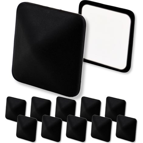 Türstopper, Türgriff, selbstklebend für Wände, quadratisch, schwarz, 5 cm, 10 Stück (1/5)
