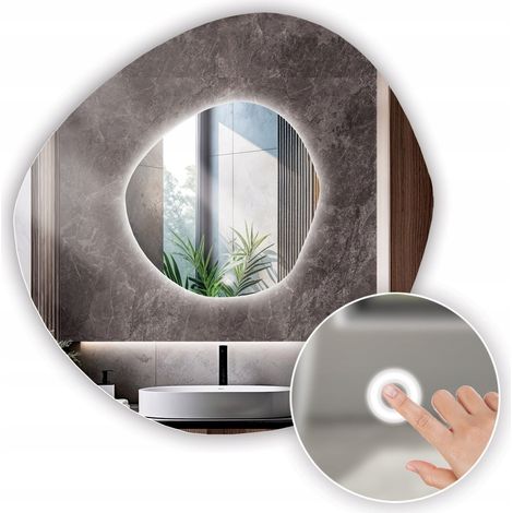 Miroir LED ovale irrégulier ELIOS 60x60 avec interrupteur tactile (1/5)