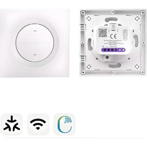Interrupteur mural intelligent pour volet roulant WiFi – Compatible Matter – Réglage précis en pourcentage – Programmation automatique des rideaux – Sonoff