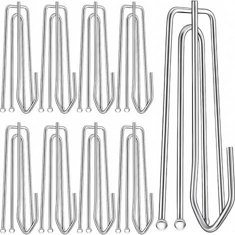 60 Gardinenhaken mit Krallen, Metall-Gardinenhaken mit 4 Zähnen, Klemmhaken, Gardinenclips aus Edelstahl zum Aufhängen von Gardinen und Gardinenschienen (1/5)