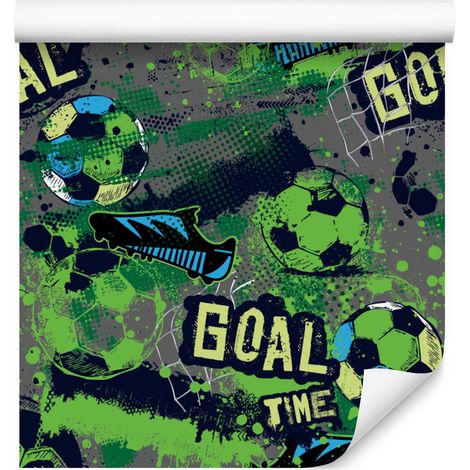 Fußball- und Schriftzugtapete für Wohn- und Schlafzimmer, 50 x 1000 cm (1/5)