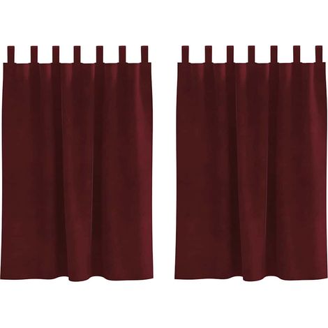 Rideaux 2 pcs Rouge bordeaux 140 x 140 cm Velours CFW54728 (1/4)