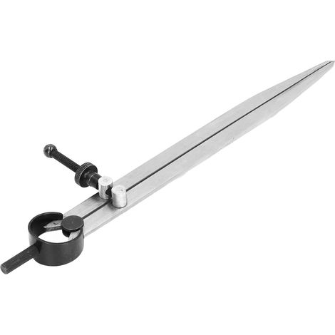 Compas à branche plate en acier carbone 200 mm avec écrou à ressort, calibre traçoir réglable pour marquage cuir et copie (1/5)