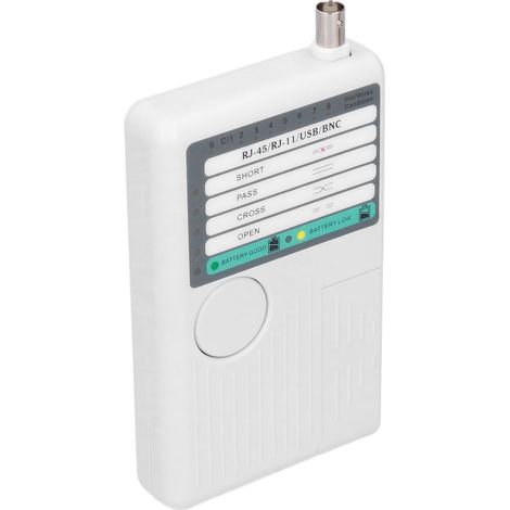 Testeur de câbles réseau 4 en 1 NF-3468 : test de continuité de câbles pour RJ11, RJ45, USB et BNC.